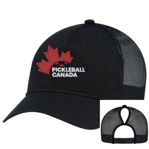 Ponytail Women's Emblem Embroidered Mesh Back Cap Thumbnail